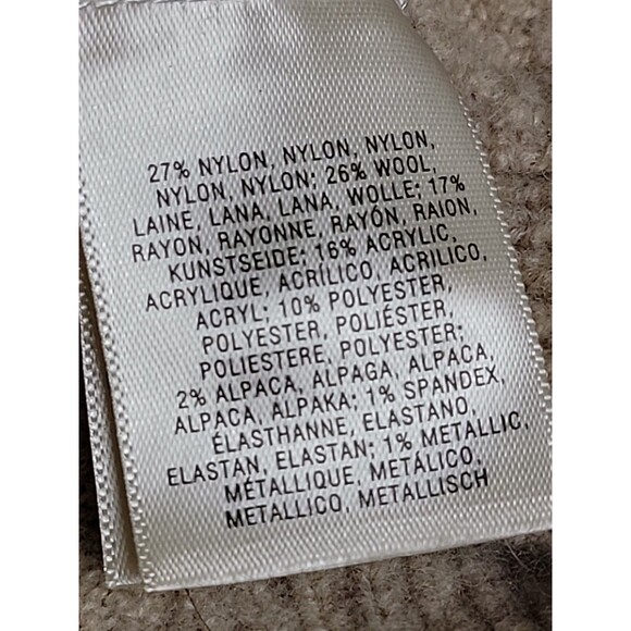 Anthropologie Ett Twa Sweater Womens L Beige Oatmeal Fair Isle Metalic Knit Geo - Picture 9 of 16